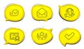 Ranking, Mail and Tick icons set. Checkbox sign. Hold star, E-mail, Confirm check. Approved. Education set. Vector
