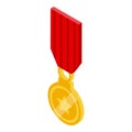 Ranking medal icon, isometric style