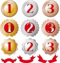 Ranking medal set Royalty Free Stock Photo