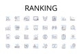 Ranking line icons collection. Evaluation, Grading, Scoring, Rating, Classifying, Ordering, Categorizing vector and Royalty Free Stock Photo