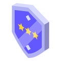 Ranking shield icon, isometric style