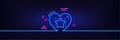Ranking star line icon. Love rating sign. Best rank. Neon light glow effect. Vector