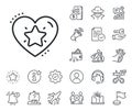 Ranking star line icon. Love rating sign. Best rank. Salaryman, gender equality and alert bell. Vector