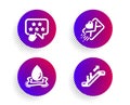 Ranking star, Love letter and Water splash icons set. Escalator sign. Click rank, Heart, Aqua drop. Elevator. Vector