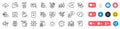 Ranking star, Power and Interview line icons pack. For web app. Social media icons. Vector