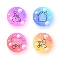 Ranking star, Work home and Disability minimal line icons. For web application, printing. Vector