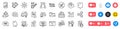 Ranking stars, Online accounting and Web tutorials line icons pack. For web app. Social media icons. Vector