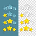 Ranking stars. Vector game elements in cartoon style