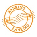 RANKING, text written on orange postal stamp