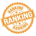 RANKING text on orange round stamp sign