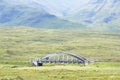 Rannoch Moor view of viaduct bridge and A82 road Scotland