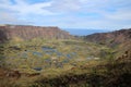 Caldera of the volcano Rano Kau Easter Island Royalty Free Stock Photo