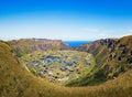 Rano Kau Volcano Crater - Easter Island, Chile Royalty Free Stock Photo
