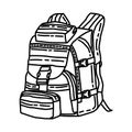 Ransel Tactical Army Icon. Doodle Hand Drawn or Outline Icon Style