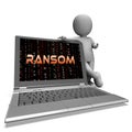 Ransom Computer Hacker Data Extortion 3d Rendering