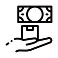 Ransom for money at pawnshop icon vector outline illustration