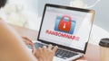 Ransome malware on Laptop screen Royalty Free Stock Photo
