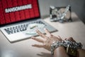 Ransomware cyber attack on laptop computer Royalty Free Stock Photo