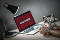 Ransomware cyber attack on laptop computer Royalty Free Stock Photo