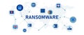 Ransomware cyber security cyber attack concept icon illustration