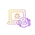 Ransomware gradient linear vector icon