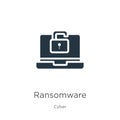 Ransomware icon vector. Trendy flat ransomware icon from cyber collection isolated on white background. Vector illustration can be