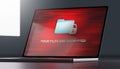 Ransomware on a laptop screen Royalty Free Stock Photo