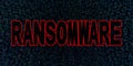 Ransomware text on hex code illustration Royalty Free Stock Photo