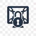 Ransomware vector icon isolated on transparent background, Ransomware transparency concept can be used web and mobile