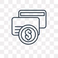 Ransomware vector icon on transparent background, linea