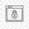 Ransomware vector icon on transparent background, linea