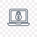 Ransomware vector icon on transparent background, linea