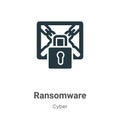 Ransomware vector icon on white background. Flat vector ransomware icon symbol sign from modern cyber collection for mobile