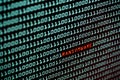 Ransomware or Wannacry text and binary code concept from the desktop computer screen, selective focus, Security Technology Royalty Free Stock Photo