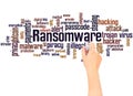 Ransomware word cloud hand writing concept Royalty Free Stock Photo