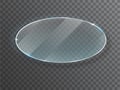 Ransparent round circle. Glass plate mock up. Banner. Vector illustration.