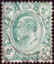 RANSVAAL COLONY - CIRCA 1902: A stamp printed in United Kingdom shows King George V, circa 1902.