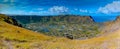 Ranu Kau Crater on Easter Island. World Heritage Site of Rapa Nui National Park