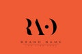 RAO abstract letter logo design Royalty Free Stock Photo