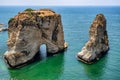 Raouche, or Pigeons Rock, Beirut, Lebanon Royalty Free Stock Photo