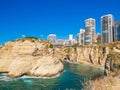 Raouche, Pigeons` Rock. In Beirut, Lebanon