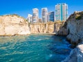 Raouche, Pigeons` Rock. In Beirut, Lebanon Royalty Free Stock Photo