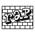 Rap bricks wall icon, simple style Royalty Free Stock Photo