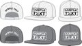 Rap cap, front, back and side view. Vector Royalty Free Stock Photo