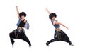 The rap dancer isolated on the white Royalty Free Stock Photo