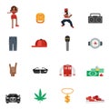 Rap Music Flat Icons Royalty Free Stock Photo