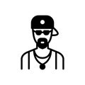 Black solid icon for Rap, singer and musician Royalty Free Stock Photo