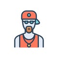 Color illustration icon for Rap, singer and musician Royalty Free Stock Photo