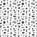 rap music ,graffiti, street style -seamless pattern, sign and symbol, vector background