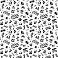 rap music, graffiti,street style - seamless vector background with icons